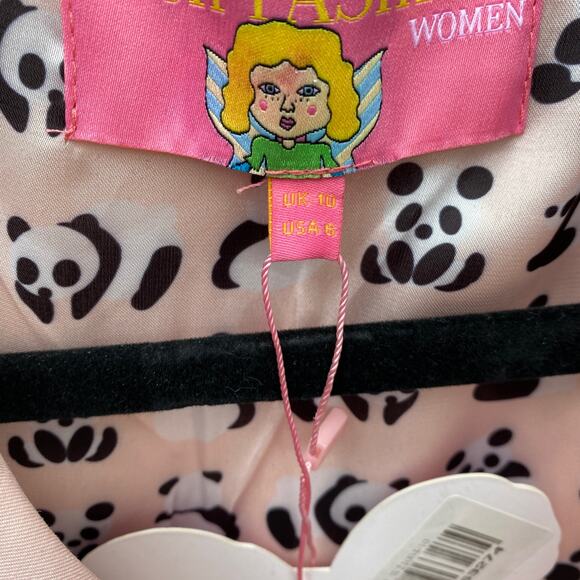 NWT Light Pink Mid Length Trench Coat 6 Embellished Rhinestone Feminine Whimsy - Picture 13 of 16